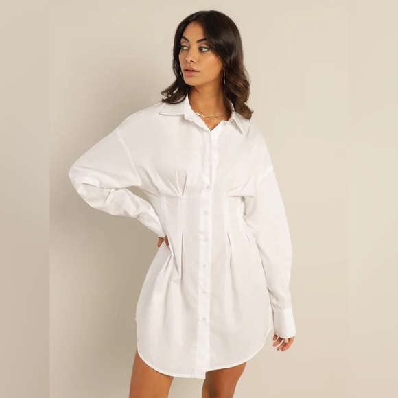 Micas Women's V-Neck Solid White
Ruched Long Sleeve Mini Dress, White ...size XL - Picture 1 of 5